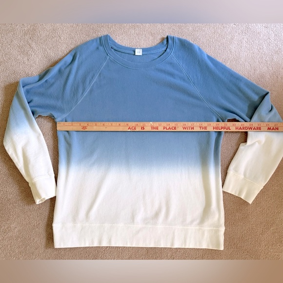 OLD NAVY ombré dyed sweatshirt, sz L, blue white, pullover crewneck - Picture 1 of 6